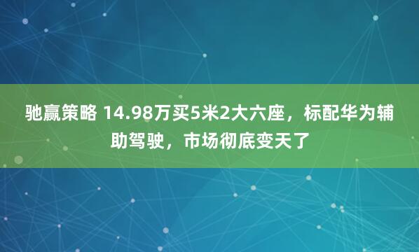 驰赢策略 14.98万买5米2大六座，标配华为辅助驾驶，市场彻底变天了